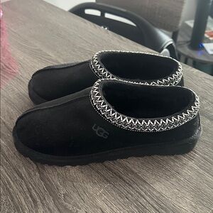 UGG Black Slippers with Metallic Accents